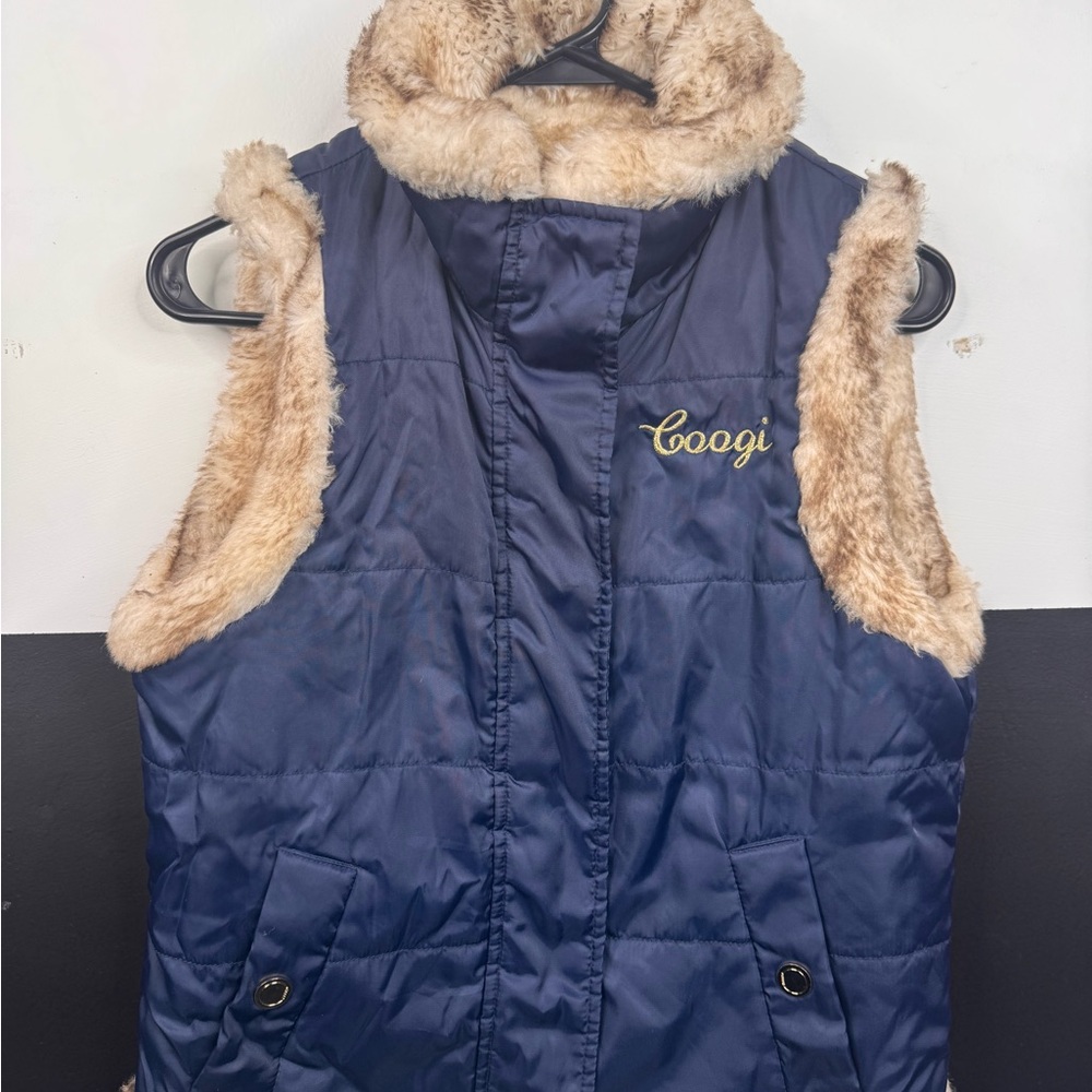 COOGI Y2k puffer vest woman faux fur reversible jacket - Picture 2 of 8